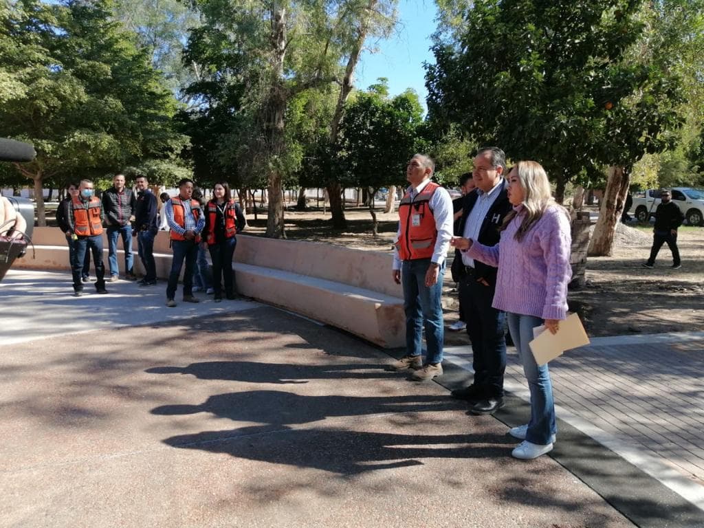 Alcalde Toño Astiazarán supervisa los avances en la rehabilitación del Parque Madero