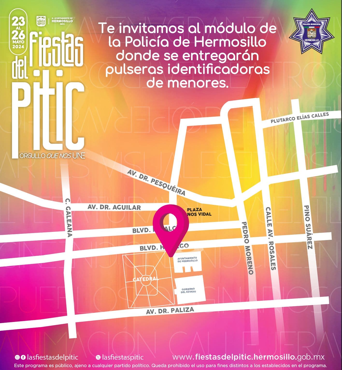 Vigilará Policía Municipal por aire y tierra Fiestas del Pitic 2024