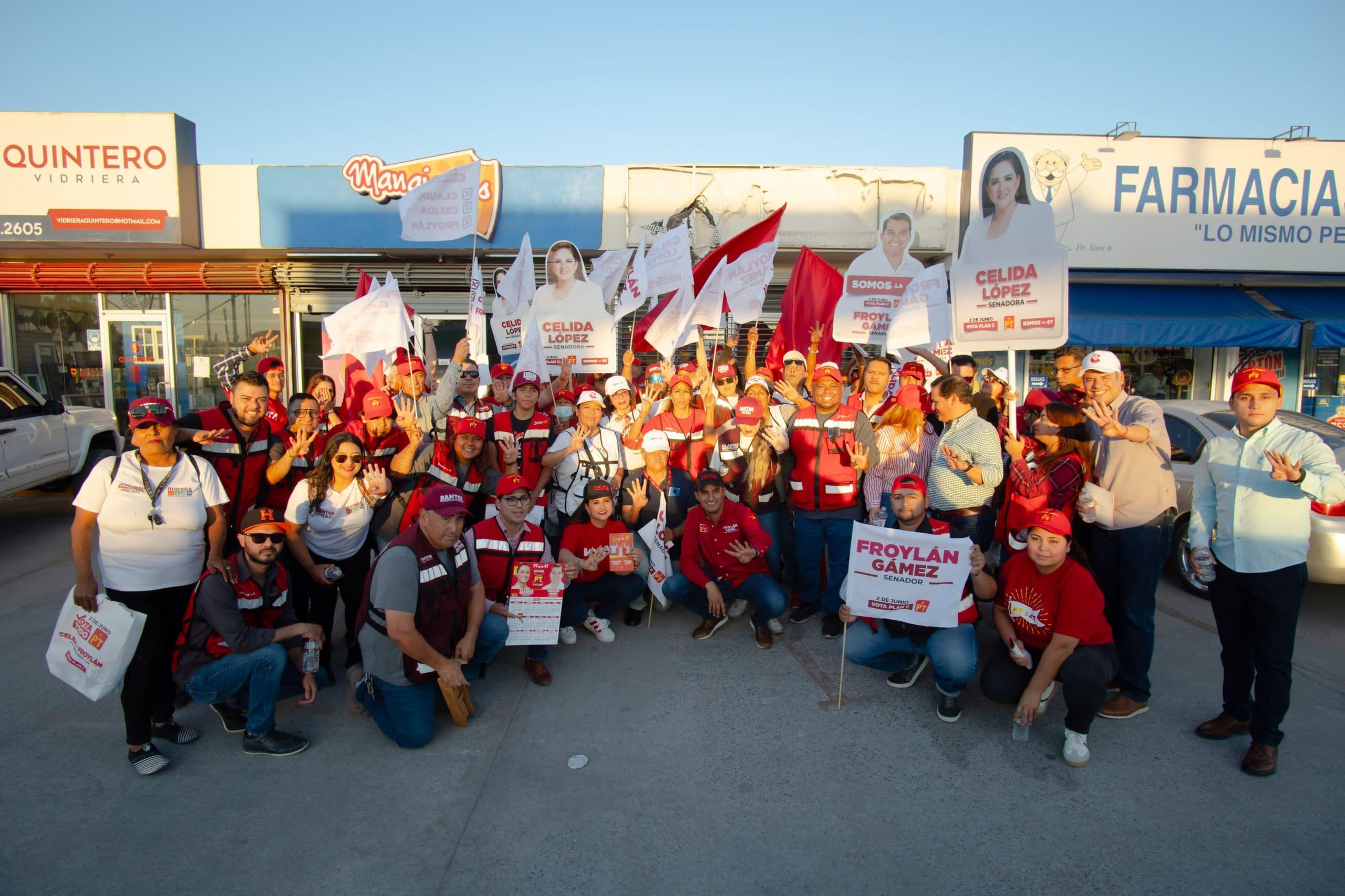 Trabajadores de San Luis Río Colorado cierran filas para lograr el Plan C con Célida y Froylán