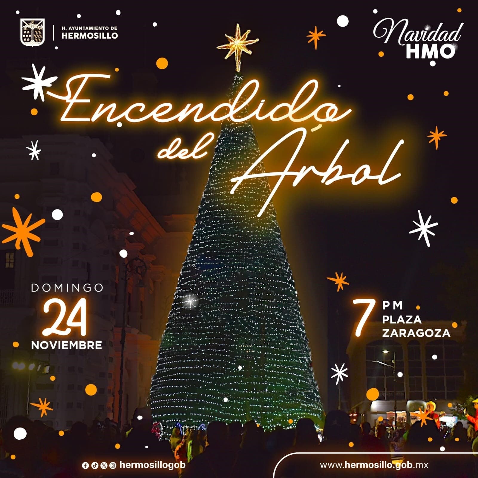 Encenderán árbol y decoración navideña este domingo