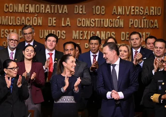En el aniversario 108 de la constitución de 1917, presidenta Claudia Sheinbaum envía reformas para la no reelección y contra el nepotismo