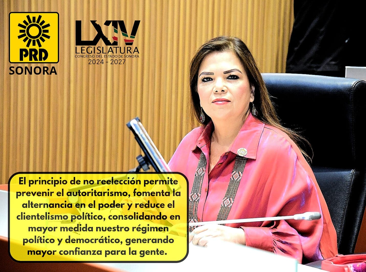 Diputada del PRD, Gabriela Tapia Fonllem, presenta iniciativa de reforma de No Reelección