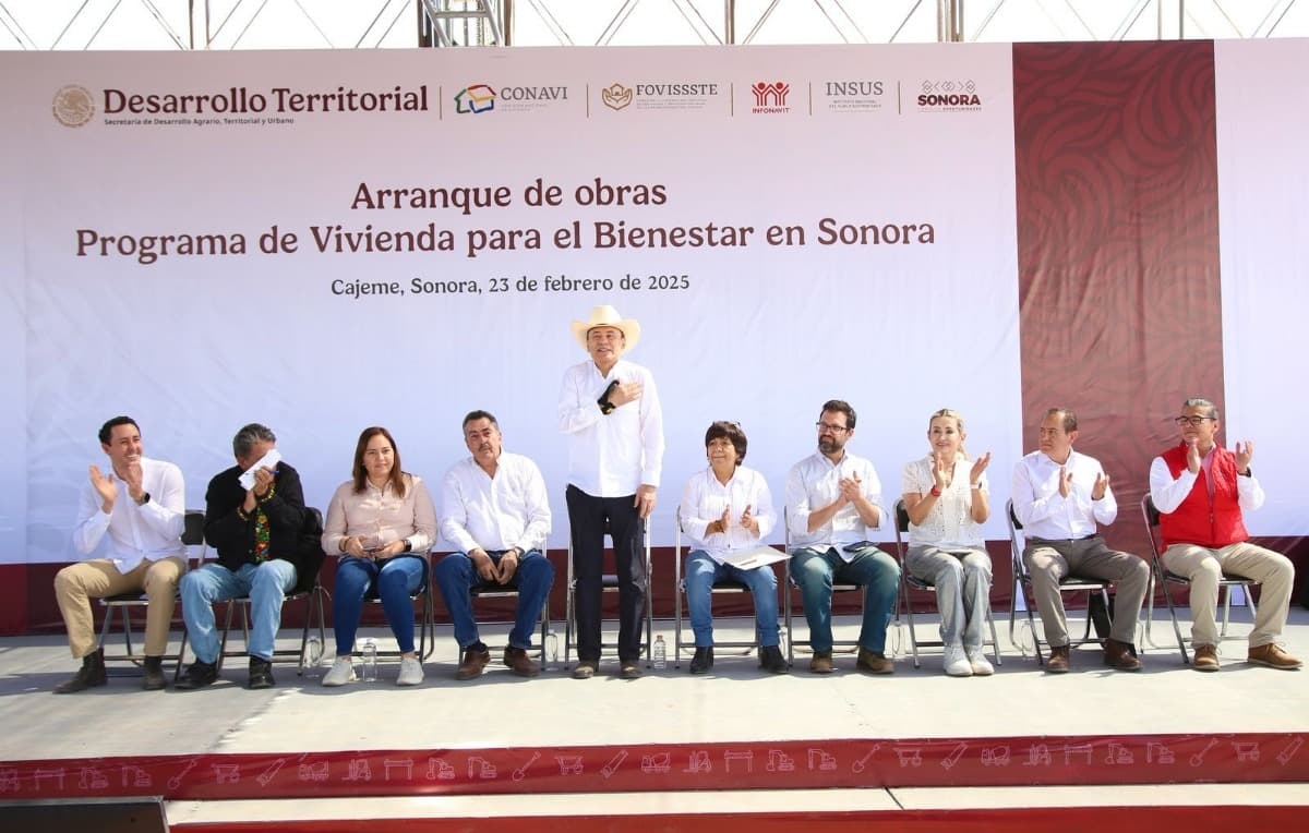 Inicia en Sonora construcción de 33 mil 800 casas del Programa Nacional de Vivienda; Gobernador Durazo coloca primera piedra