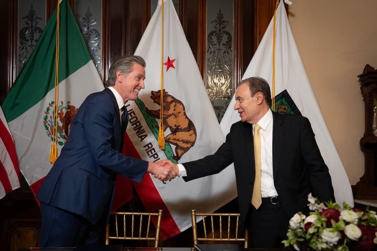 Gobernadores Durazo y Newsom firman acuerdo histórico para desarrollo sustentable binacional con California