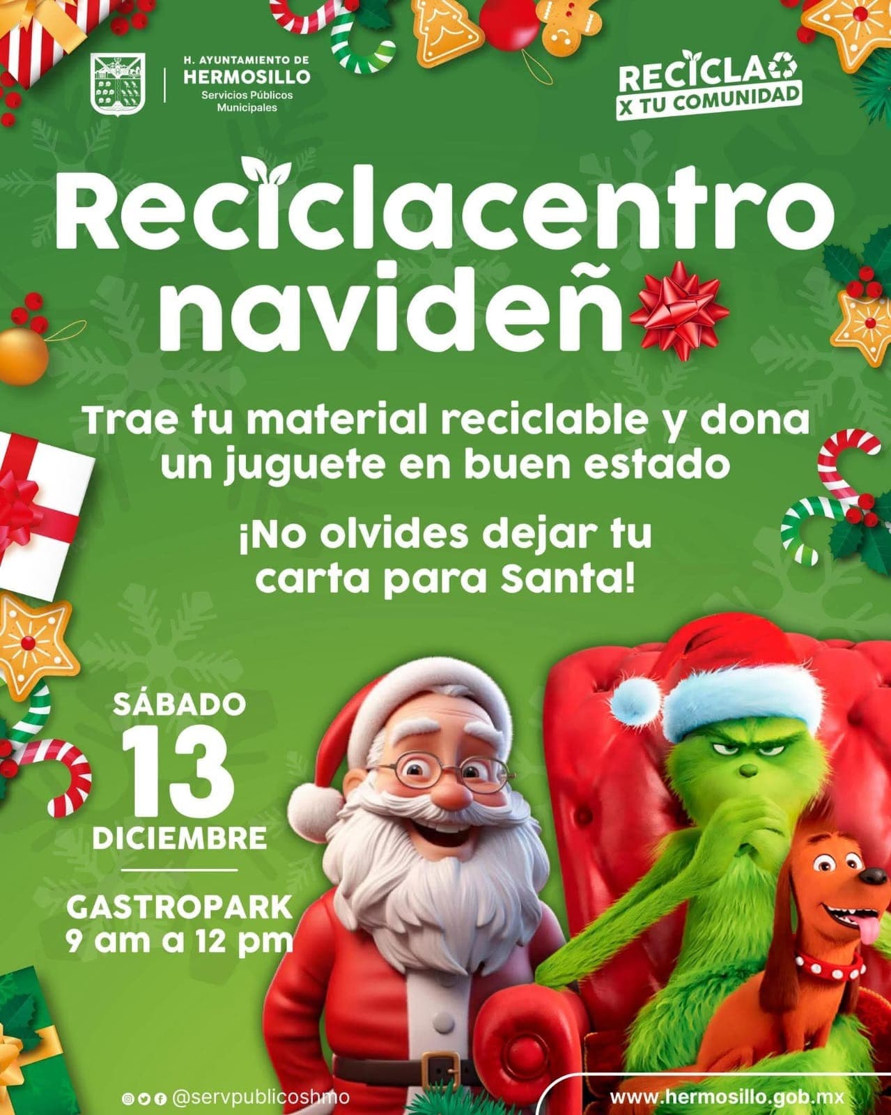 Ayuntamiento de Hermosillo realizará este sábado Reciclacentro navideño