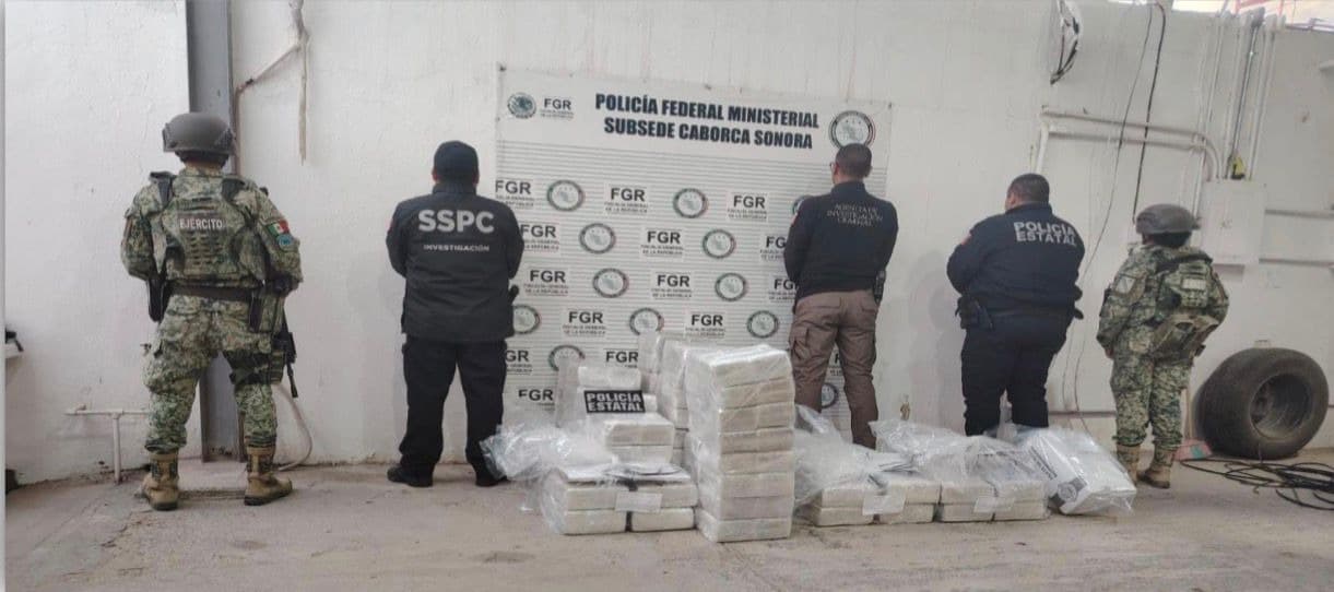 Decomisan 400 kilos de cocaína en el municipio de Caborca