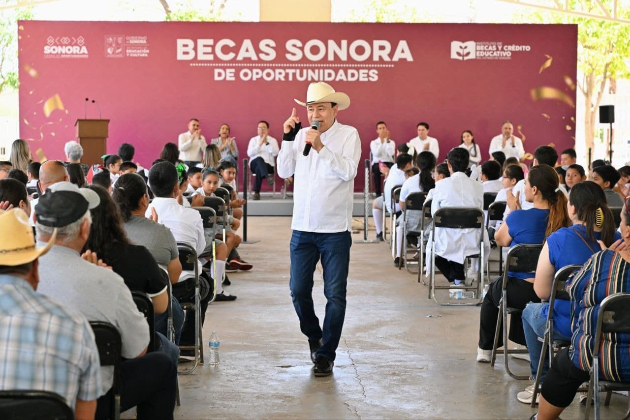 Disminuye en Sonora 13% la deserción escolar con programa de becas impulsado por el gobernador Alfonso Durazo