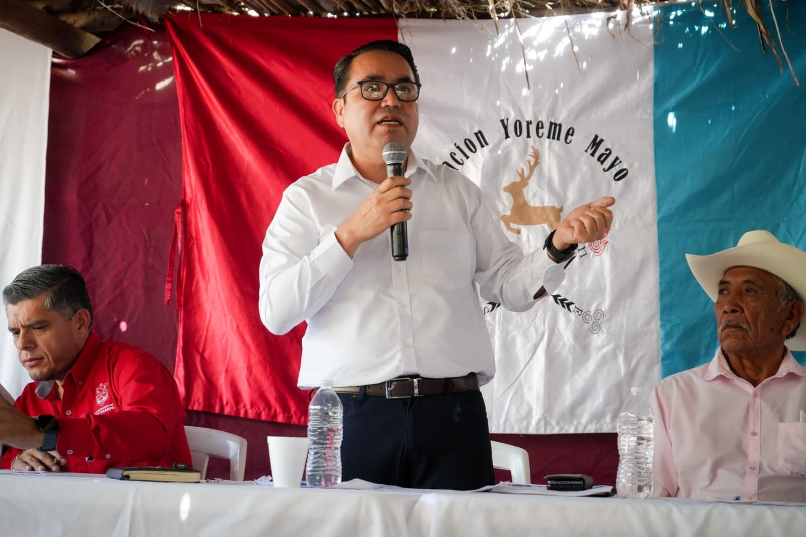 Senador Heriberto Aguilar encabezó mesa de trabajo con etnia mayo en El Júpare