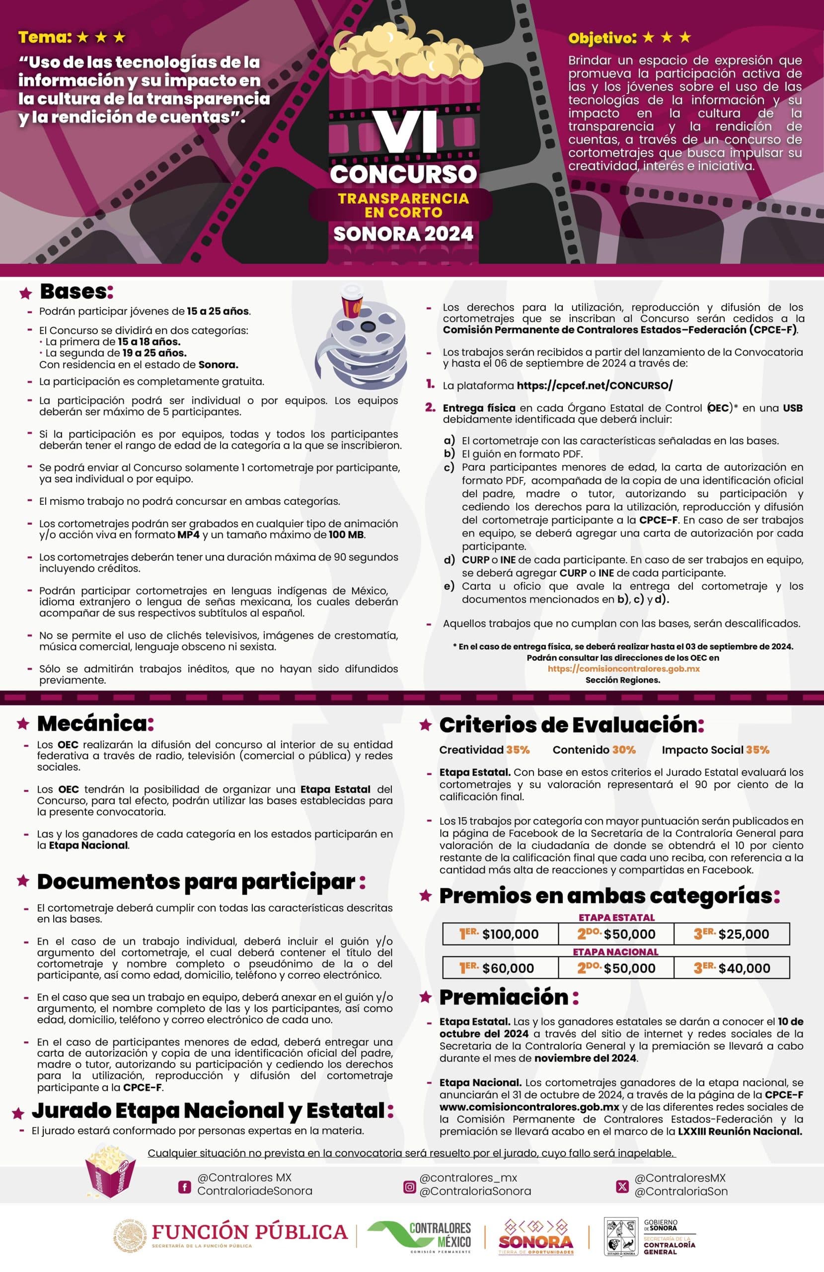 Contraloría Sonora premiará a jóvenes que participen en concurso de transparencia