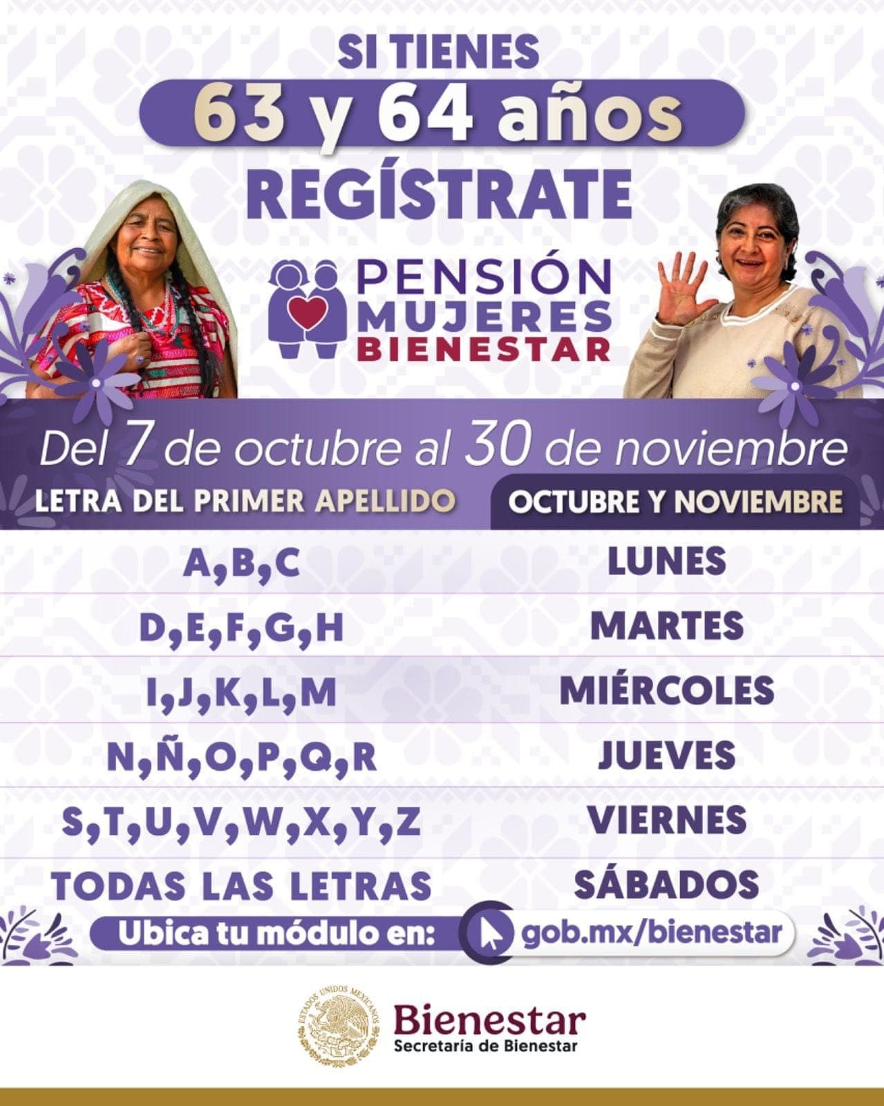 Inicia en Sonora el registro a la pensión para el bienestar de las mujeres adultas mayores de 60 a 64 años