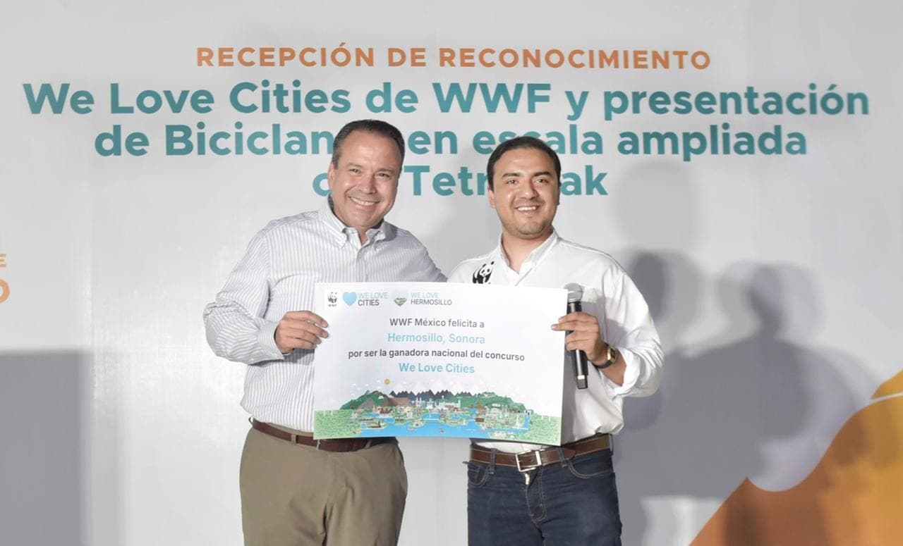 Alcalde Toño Astiazarán recibe reconocimiento We Love Cities 2024, de WWF (World Wide Fund for Nature) por acciones a favor del medio ambiente