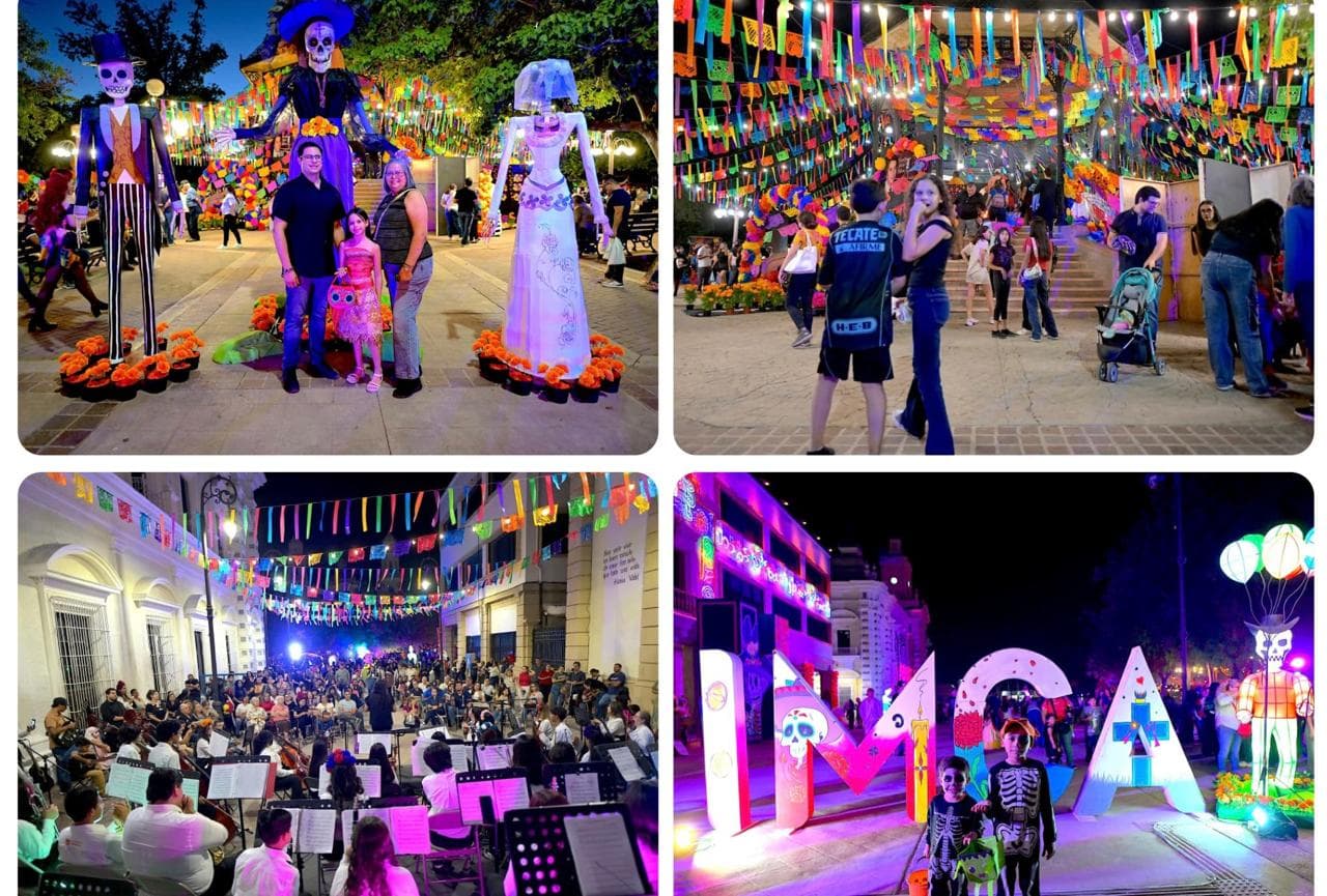 Se ilumina Plaza Zaragoza con el inicio del Tradicional Festival de Día de Muertos en Hermosillo