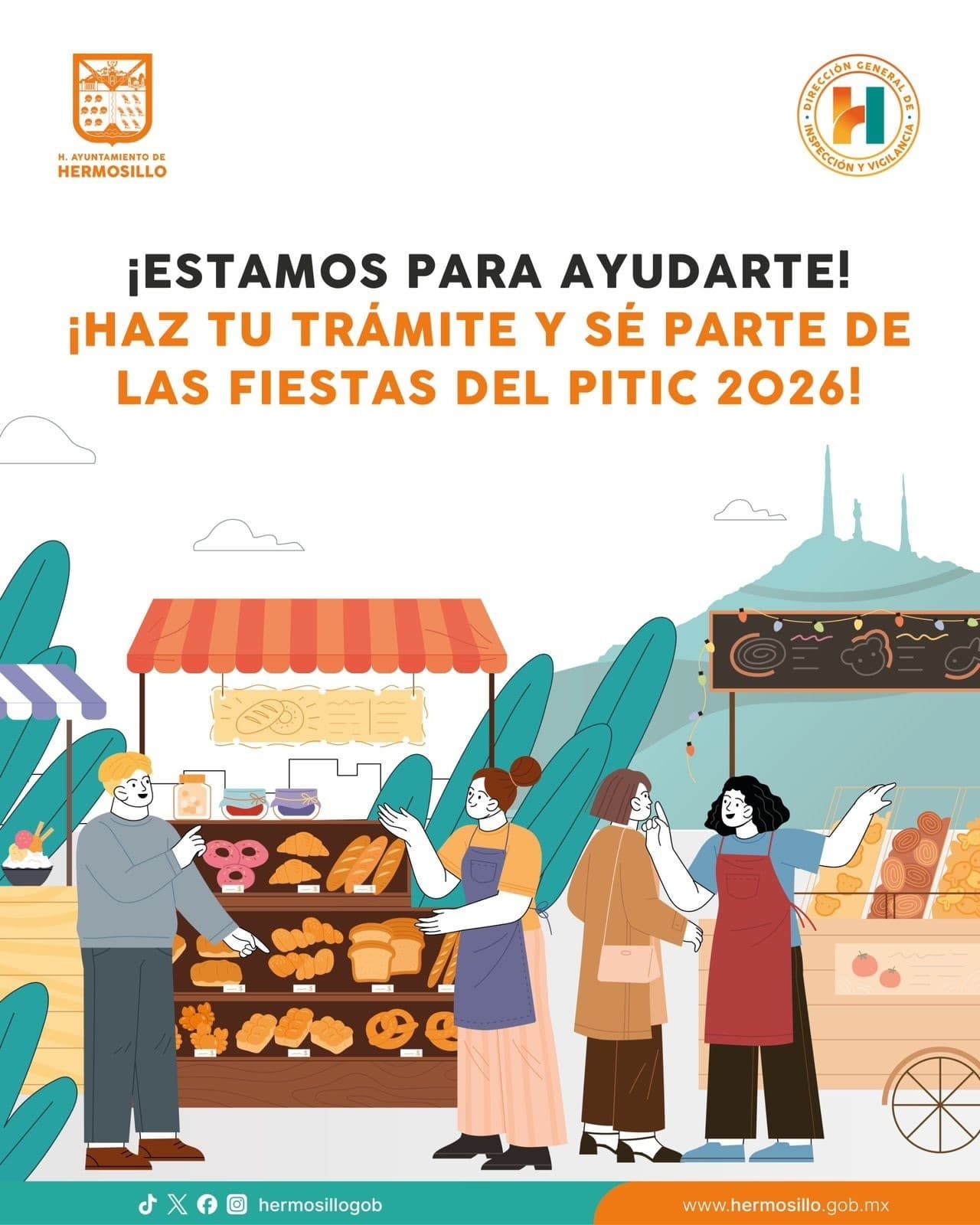 Gobierno de Hermosillo abre convocatoria a comerciantes y prestadores de servicios para Fiestas del Pitic 2026