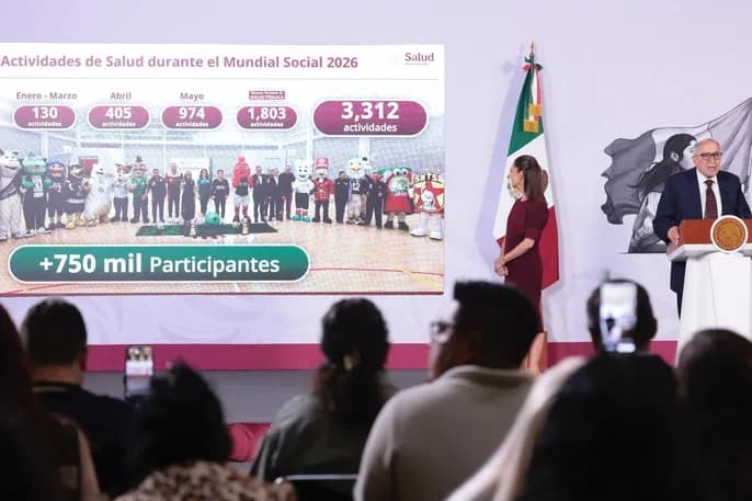 Aprovechar el mundial para fortalecer la actividad deportiva: presidenta Claudia Sheinbaum; habrá 4 mil 208 canchas del mundial social en todo el país