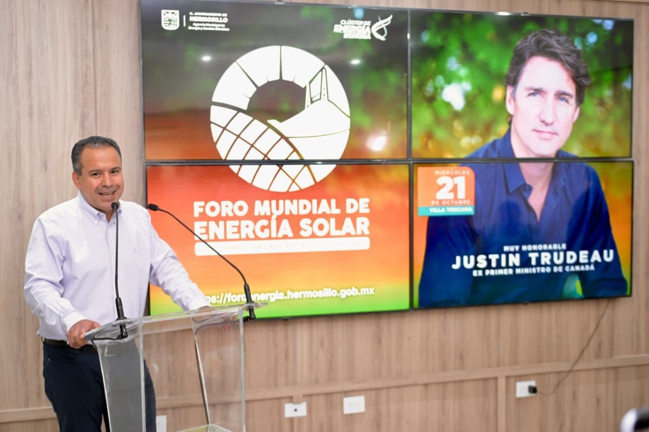 Alcalde Toño Astiazarán anuncia participación de Justin Trudeau, ex Primer Ministro de Canadá, en el Foro Mundial de Energía Solar 2026