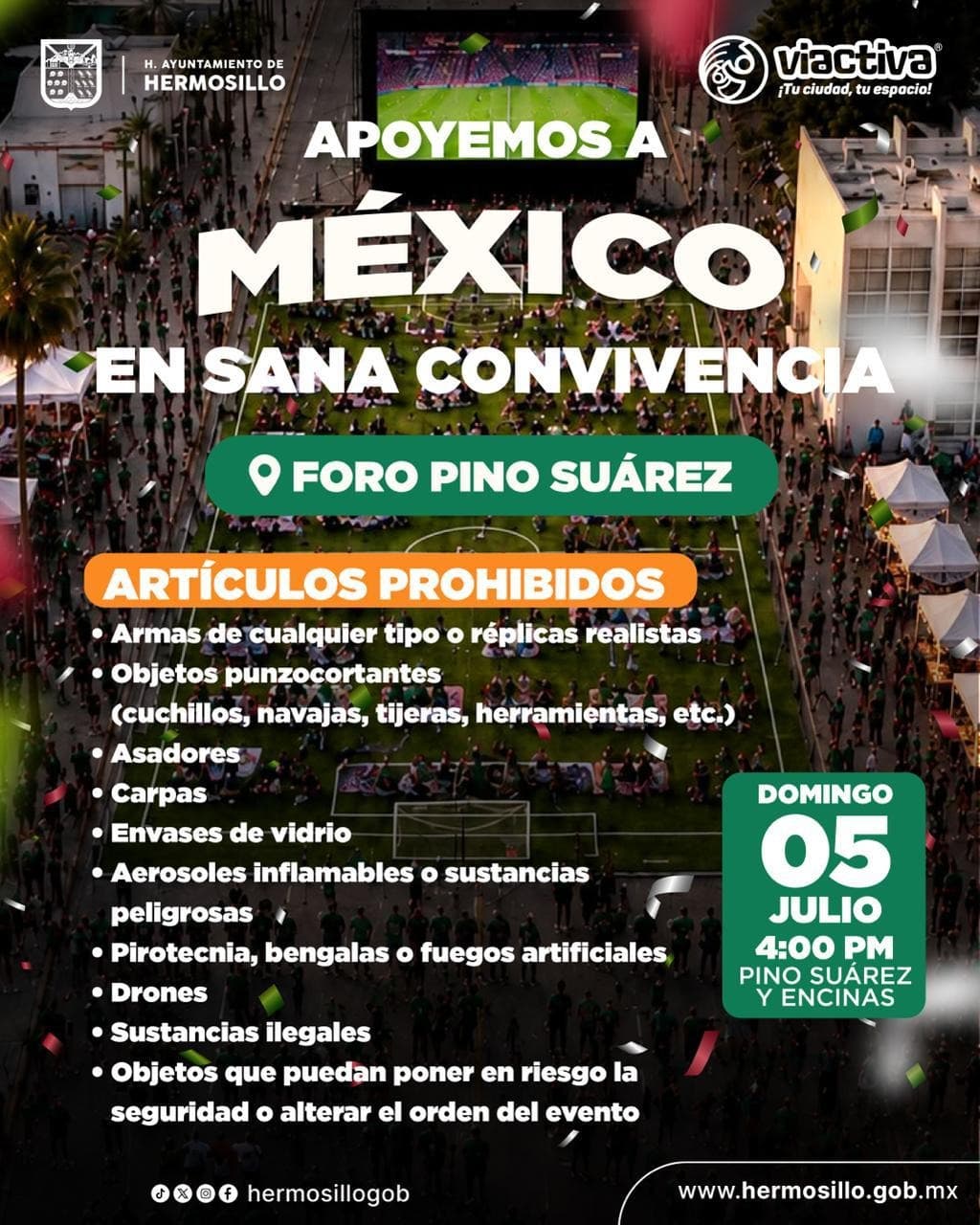 Todo listo en Foro Pino Suárez para el encuentro México-Inglaterra este domingo